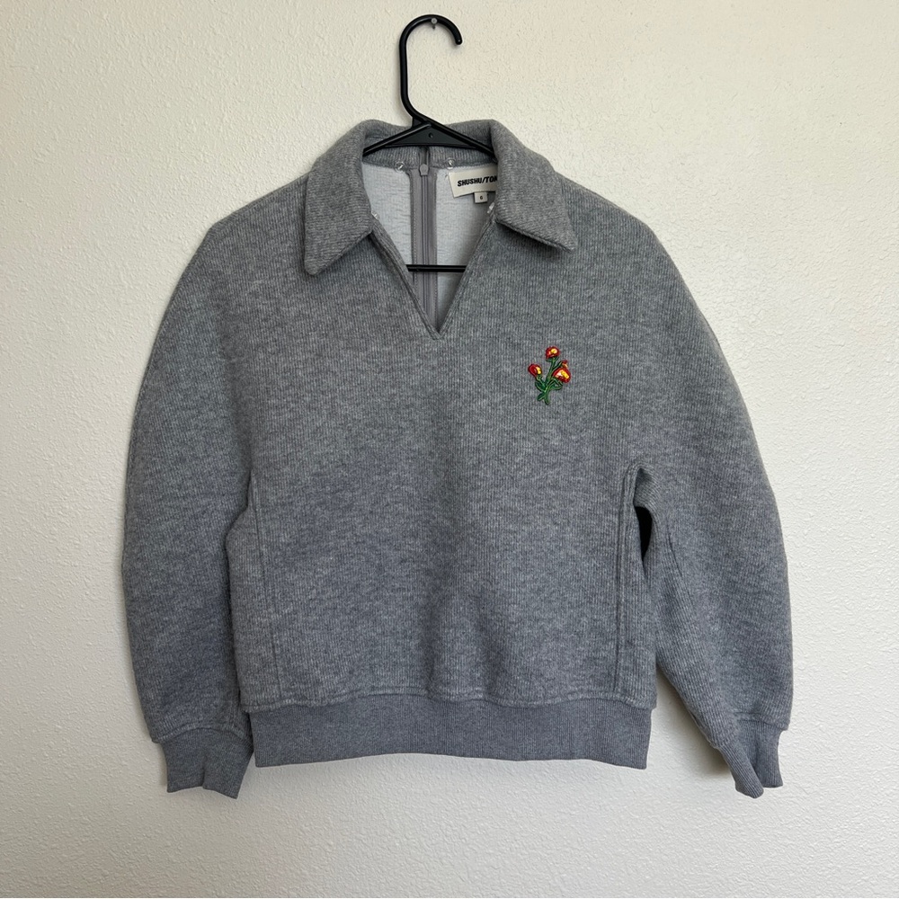 SHUSHU/TONG Embroidered Detail Knit Jumper | UK Size 6/US Size XS